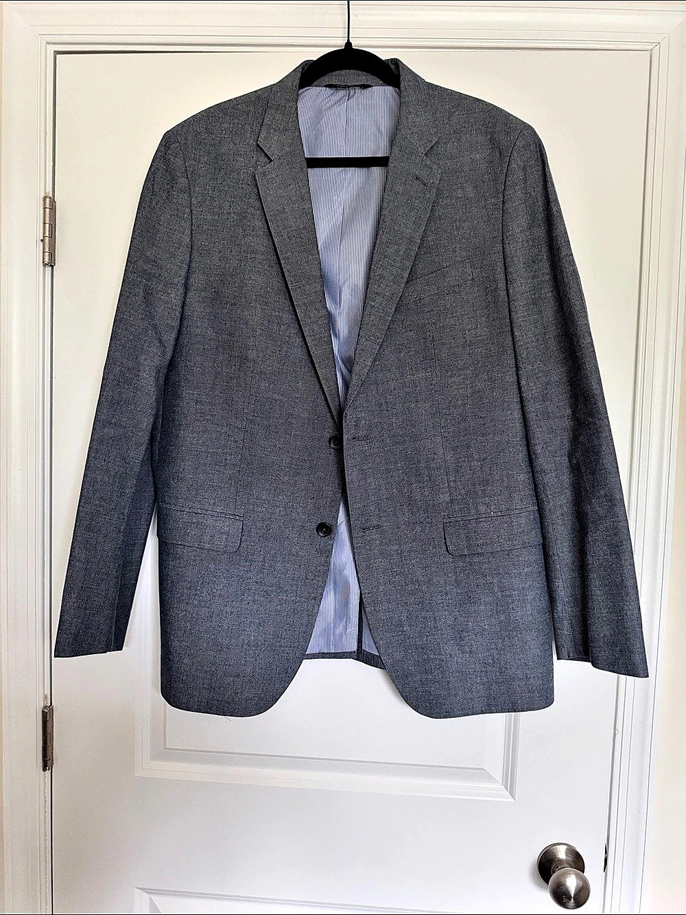 Banana Republic Tailored Slim Fit Suit Jacket Men's Gray 46L